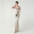Graceful Sequin Embellished Mesh Mermaid Maxi Dress
